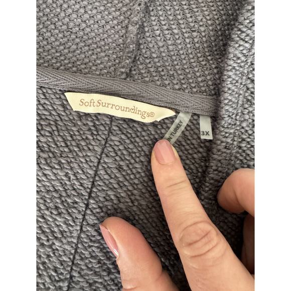 SOFT SURROUNDINGS Cozy Time Cardigan Sweater Gray Soft Shawl Lagenlook SIZE 3X - Picture 14 of 16